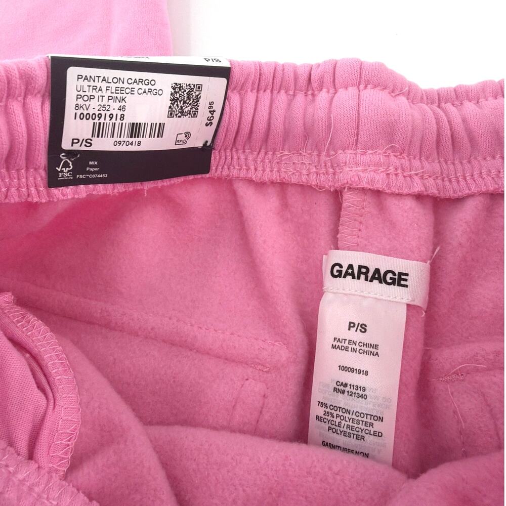 Garage Pop It Pink Pantalon UltraFleece Cargo Sweatpants Size S - Picture 5 of 9